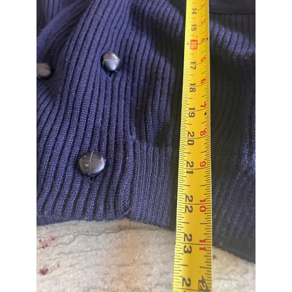 Portobellos VintageTwo-Button Knitted Sweate Blue Low Neck Long Sleeved - Picture 10 of 16